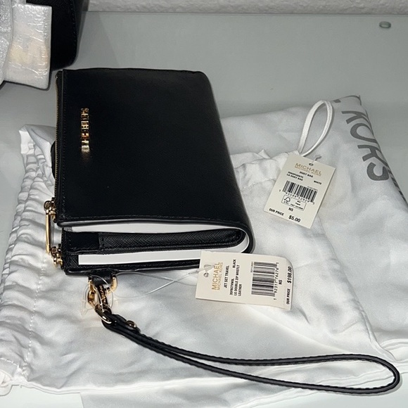 NWT Michael Kors JET SET TRAVEL Chain Tote & JS Lg Wrsltlt Wallet Set & Dust Bag - Picture 3 of 12